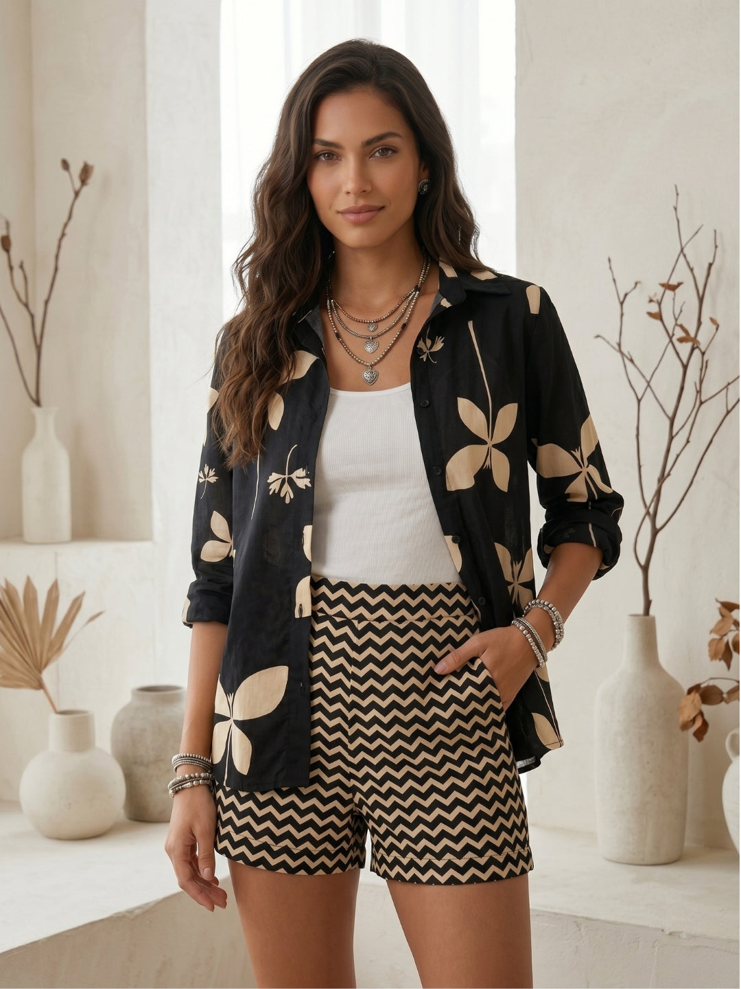 Violetta midnight bloom cotton co-ord set