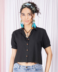 Sienna noir boho cotton top