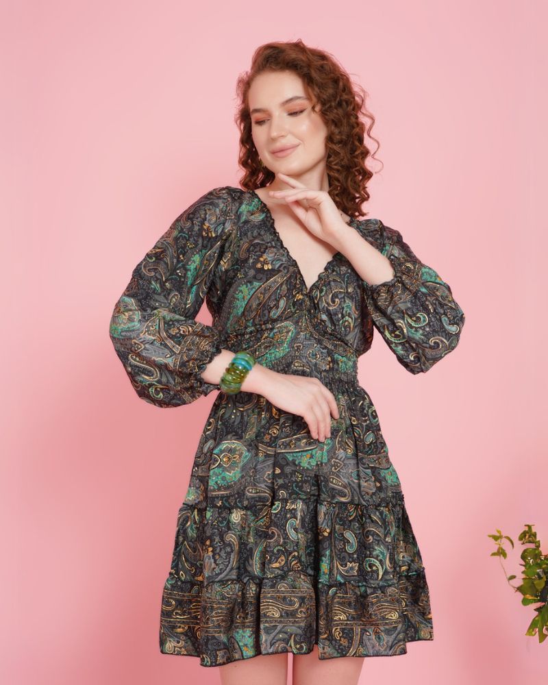 Kaia enchanted emerald mini dress