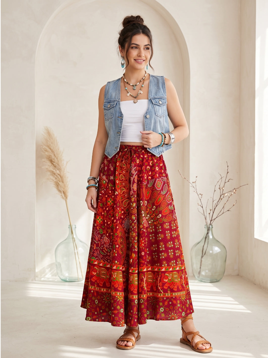 Desert spice bohemian skirt