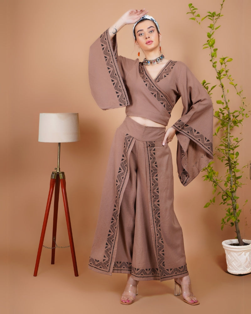 Cocoa charm khadi co-ord set