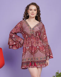 Blossom haze paisley short dress