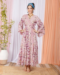 Selene rosevine wrap maxi dress