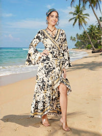 Elowen golden mist wrap dress