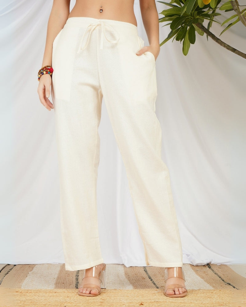 Coralie pearl mist bohemian cotton pants