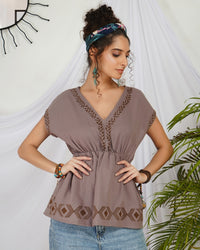 Elowen mauve mirage boho top
