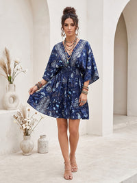 Cressida moonlit navy boho mini dress