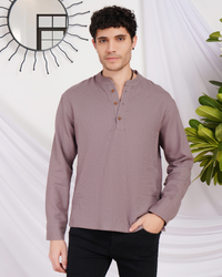 Soren dusty mauve cotton shirt
