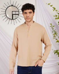 Maddox drift-beige cotton shirt