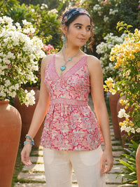 Marivelle candy paisley spaghetti top