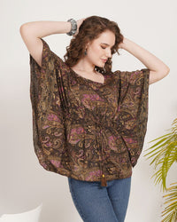 Purple haze paisley kaftan top