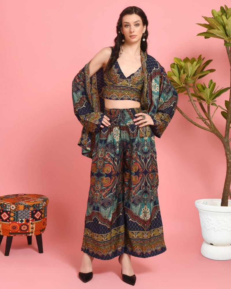 Yamika mosaic firefly 3 piece co-ord set