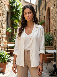 Mireya pearl lapel shirt