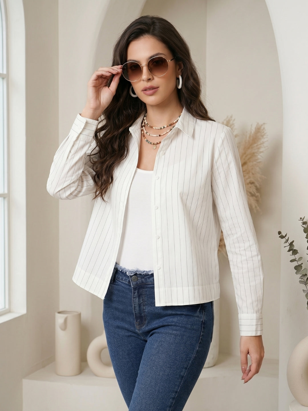 Lucienne cloudline cotton boxy shirt