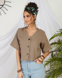 Mireille desert beige boho top