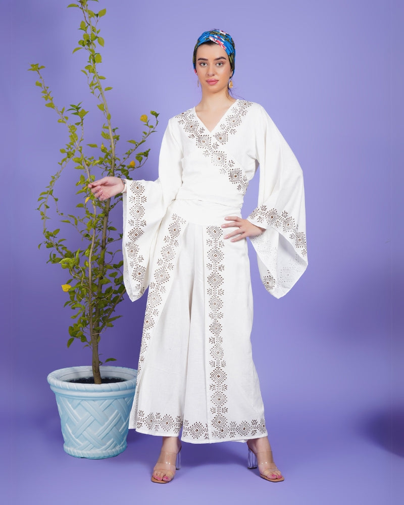 Ivory nomad khadi co-ord set