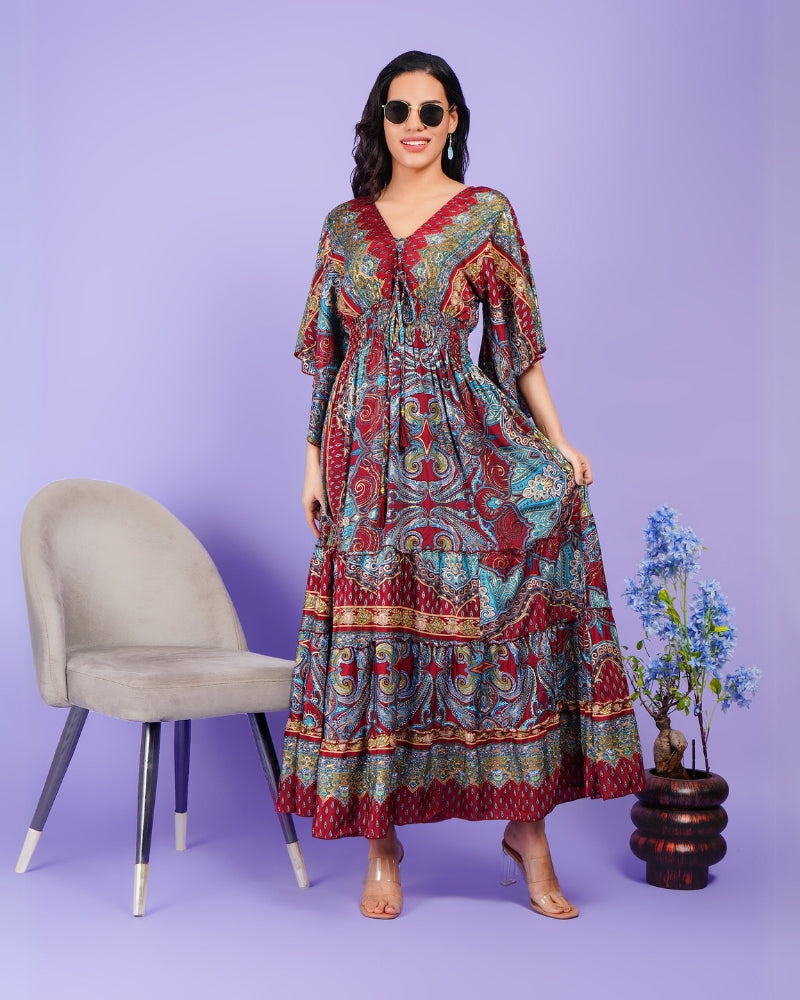 Boho luxe paisley maxi dress