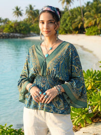 Mariel ocean muse peplum top