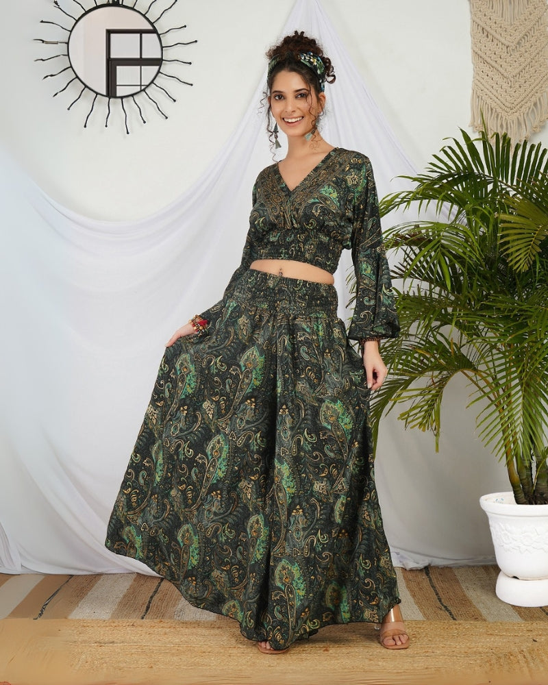 Aurora onyx palazzo co-ord set