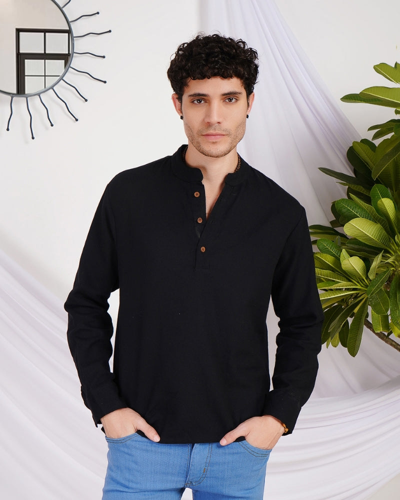 Griffin night-onyx cotton shirt
