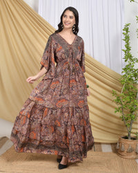 Solene bronze mirage maxi dress