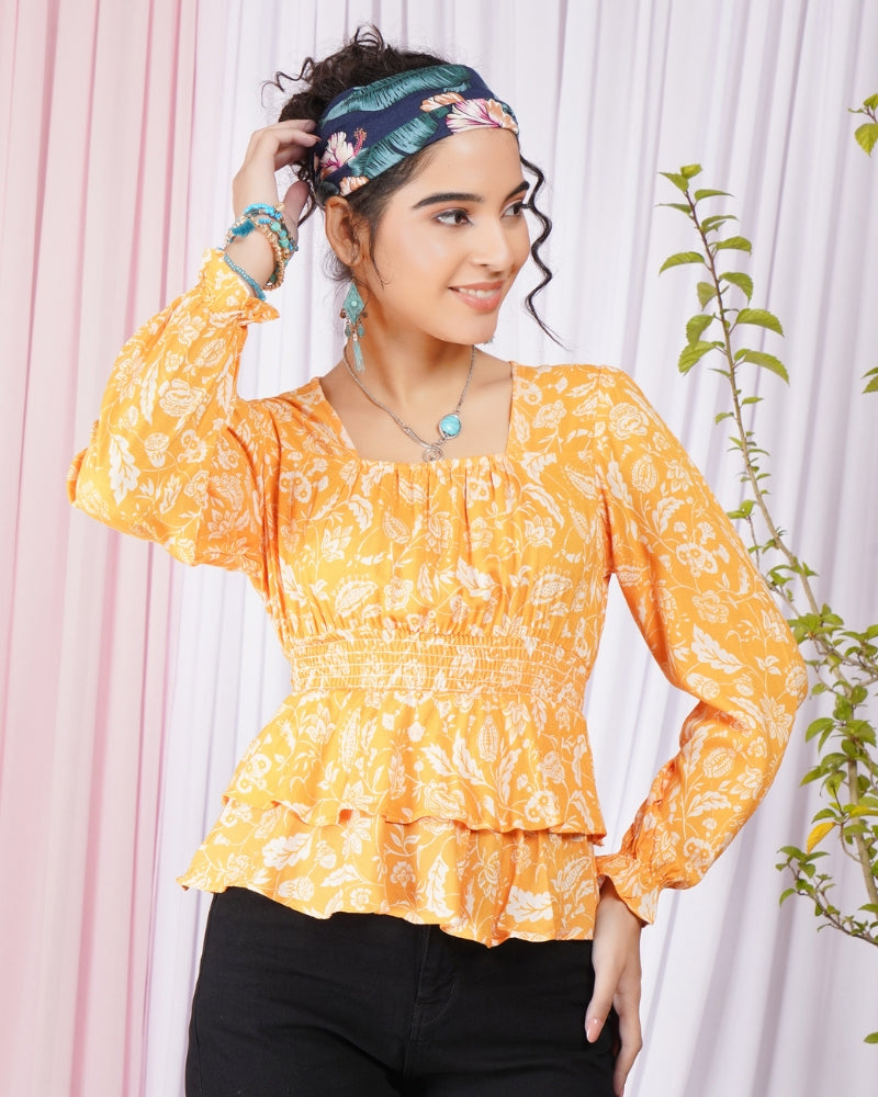 Maribel sunrise peplum top