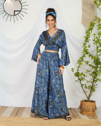 Sapphire glow palazzo co-ord set