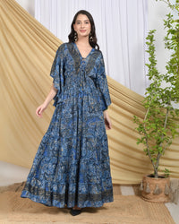 Marina midnight foil maxi dress