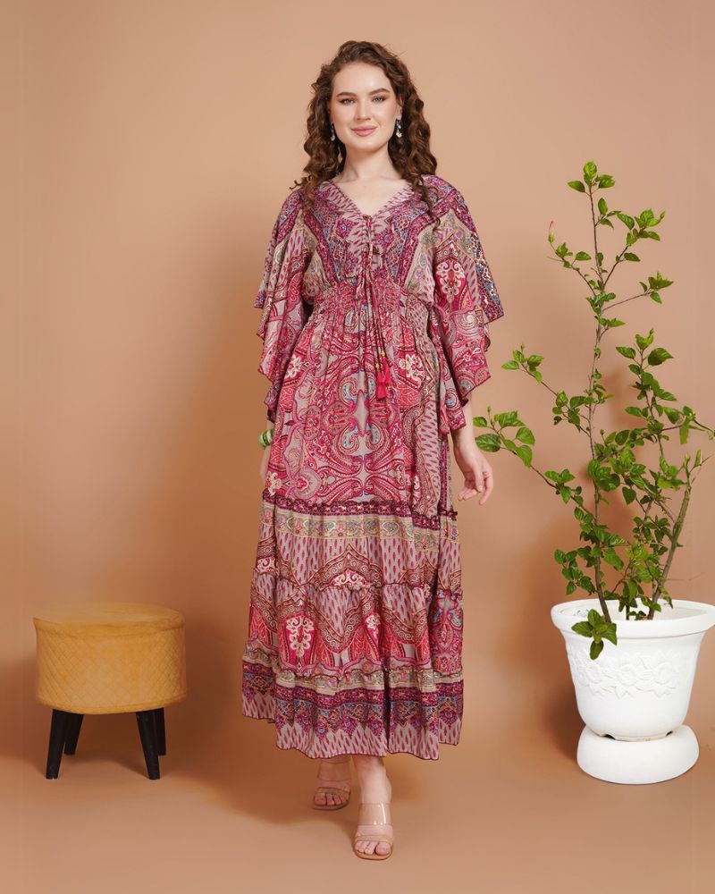 Pink mirage paisley maxi dress