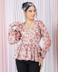 Vienna petal glow peplum top