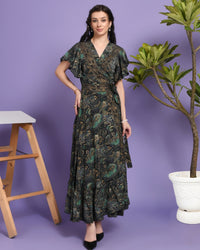Liana wrap maxi dress