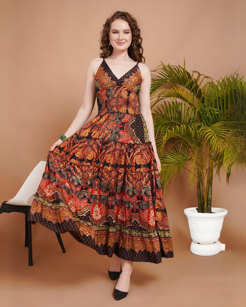 Soraya sunset ember maxi dress