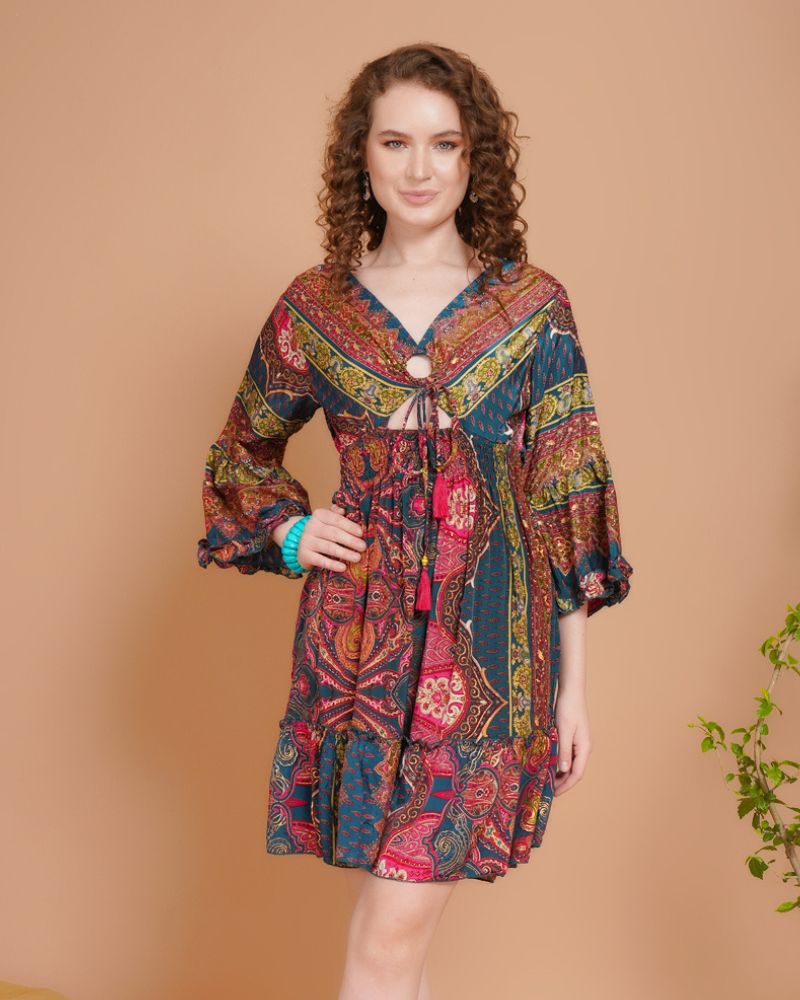 Mystic bloom short dress