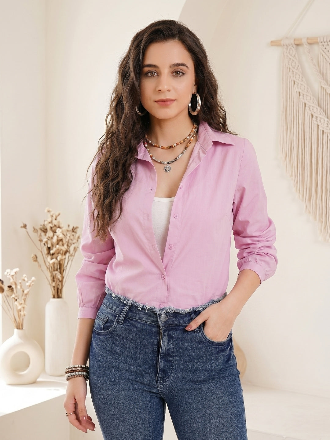 Seraphina lilac mist cotton shirt