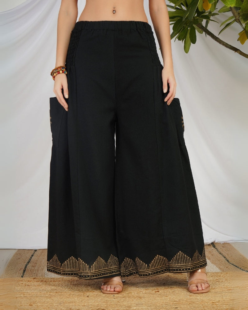 Noir ember cotton palazzo pants
