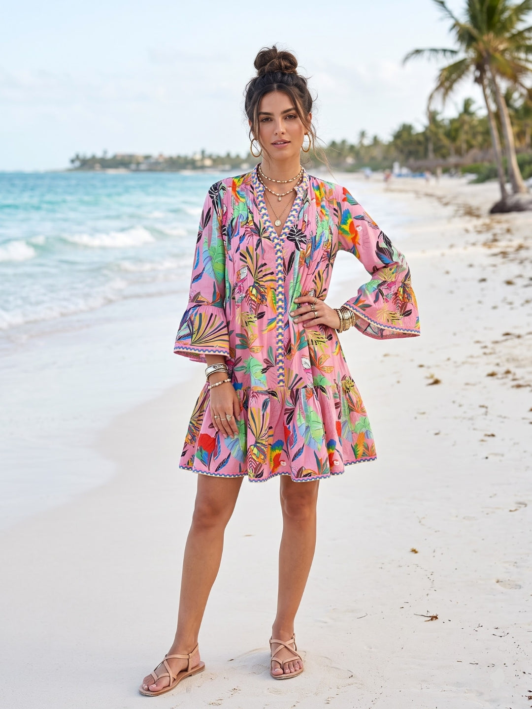 Maribel pink paradise mini dress