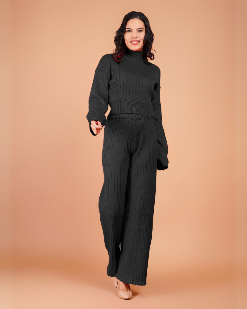 Midnight muse ribbed co-ord set