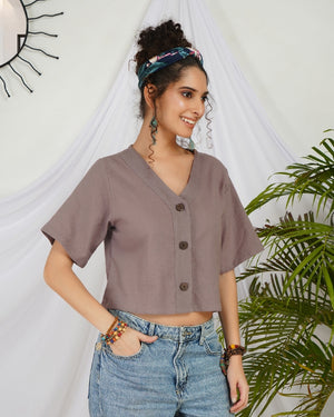 Vivienne smoky mauve boho top