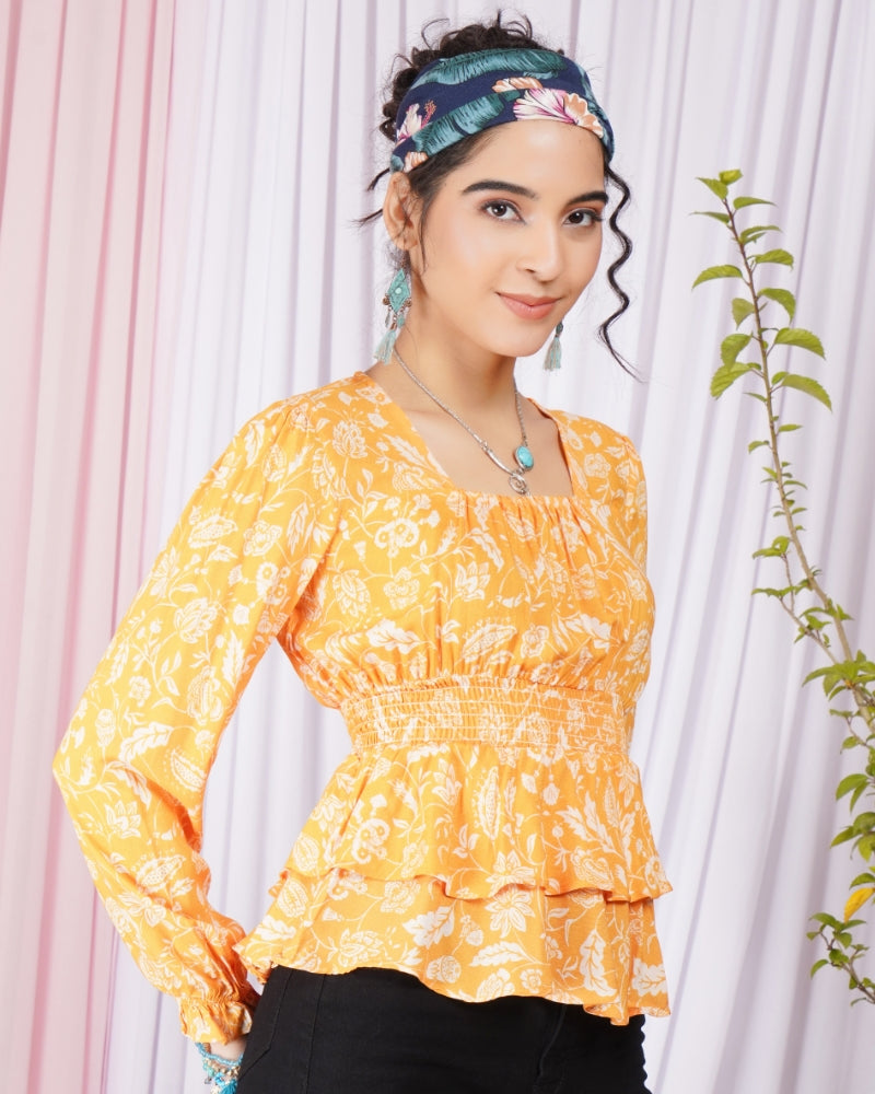 Maribel sunrise peplum top