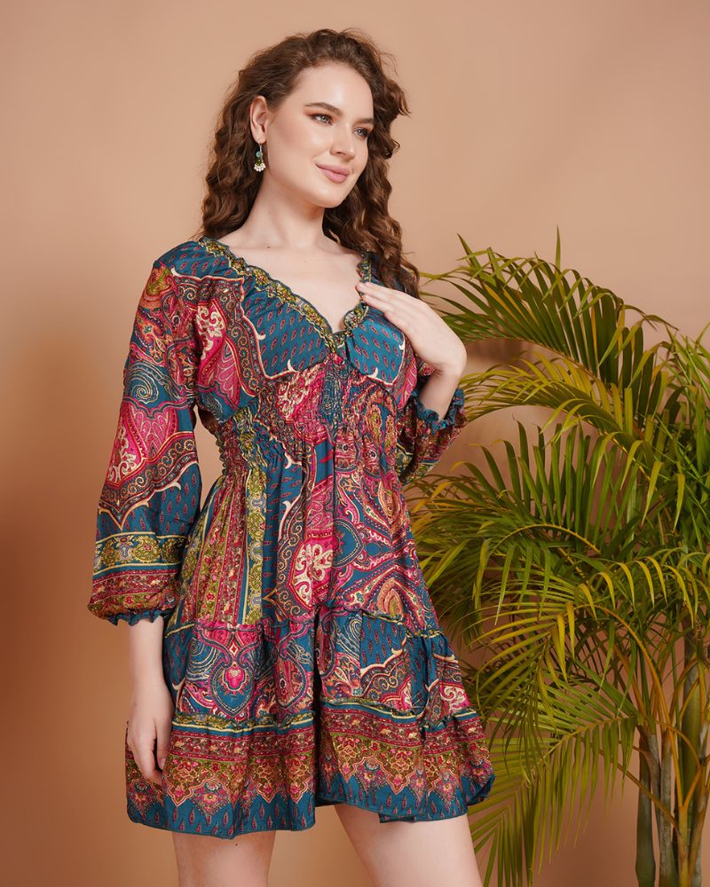 Celina peacock radiance mini dress