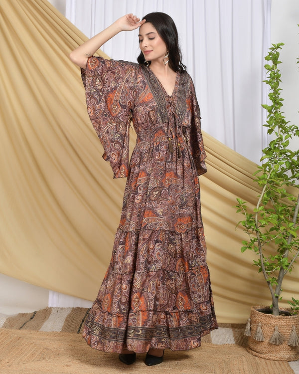 Solene bronze mirage maxi dress