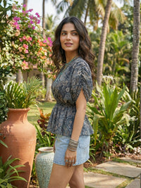 Celestine moonshadow boho peplum top