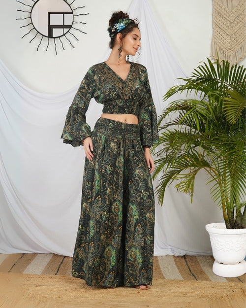 Aurora onyx palazzo co-ord set