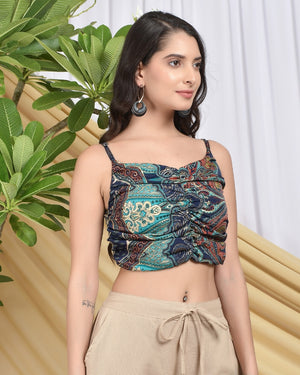 Delira blue fire boho top