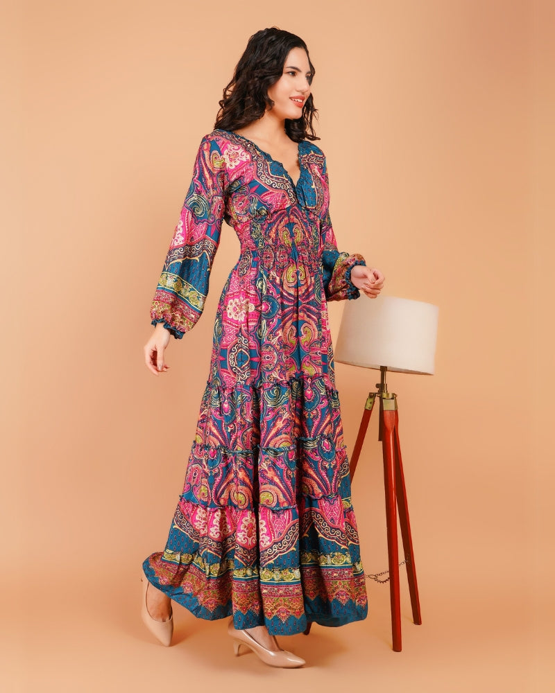 Effortless elegance with paisley glow maxi dress