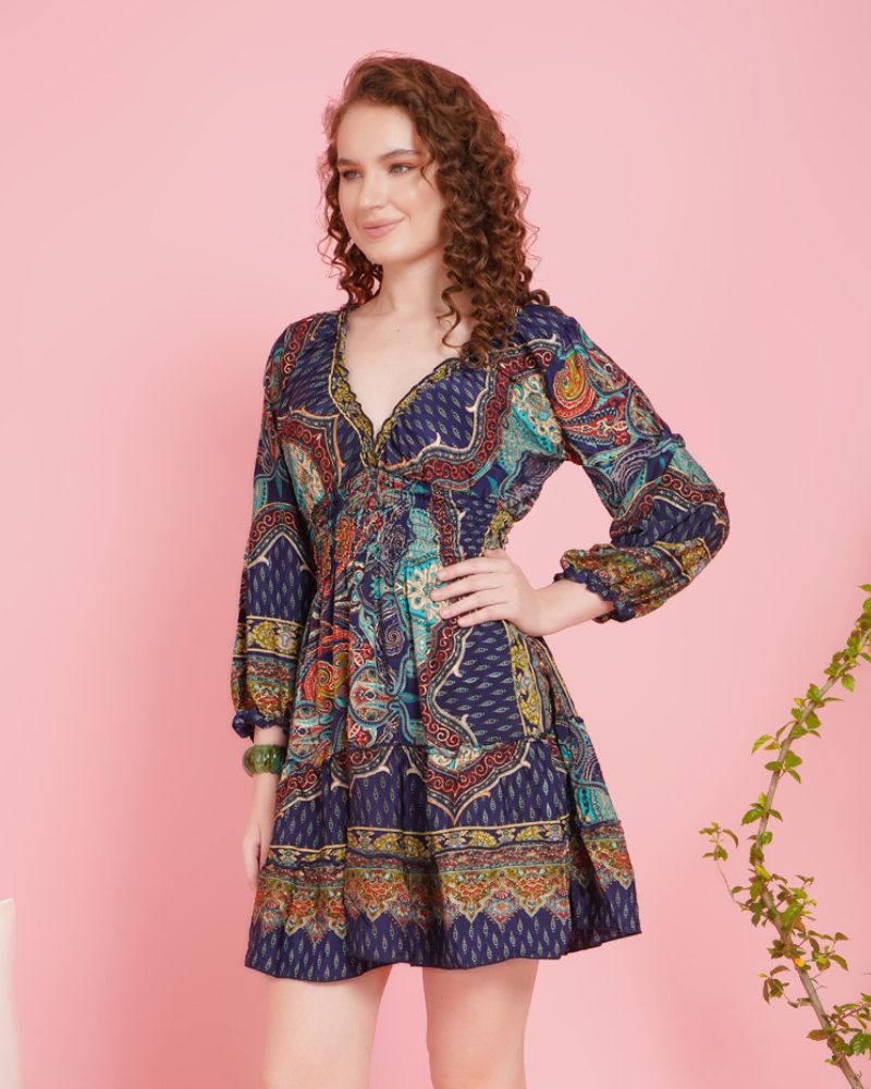 Liora midnight bloom mini dress