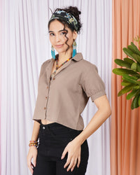 Sariah breeze cuban collar cotton top