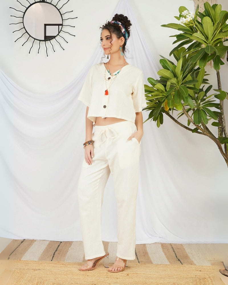 Nerissa vanilla mist cotton co-ord set