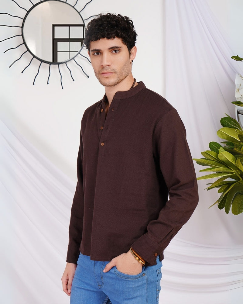 Orion rusted cocoa cotton shirt