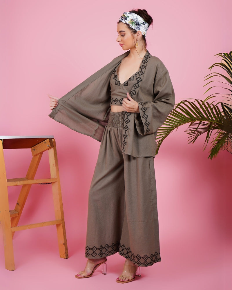 Nomadic haze 3 piece khadi co-ord set